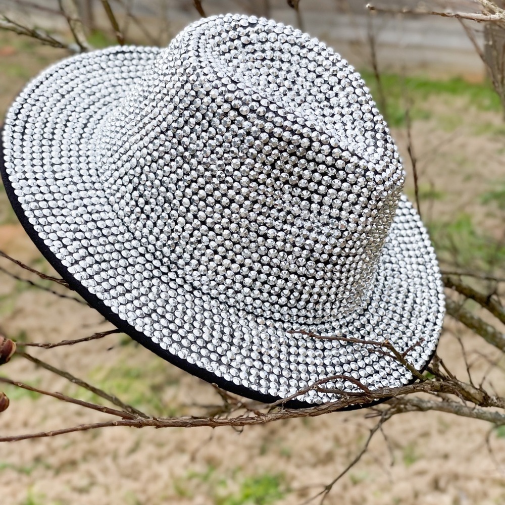 Jazz Dance Costume Night Club Concert Encrusted Fedora Sparkle Shiny Hat